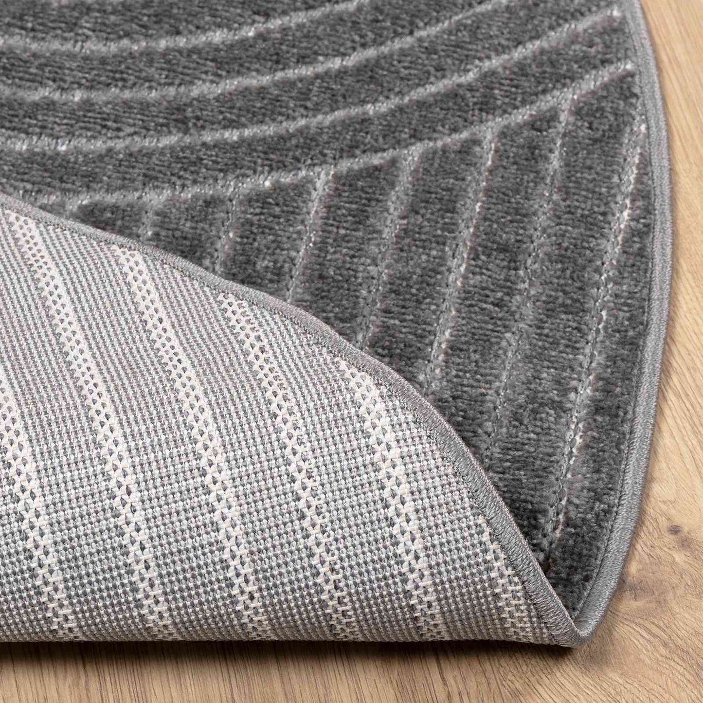 vidaXL Bereichsteppiche Rund HUARTE Anthrazit Ø 160 CM Polyester