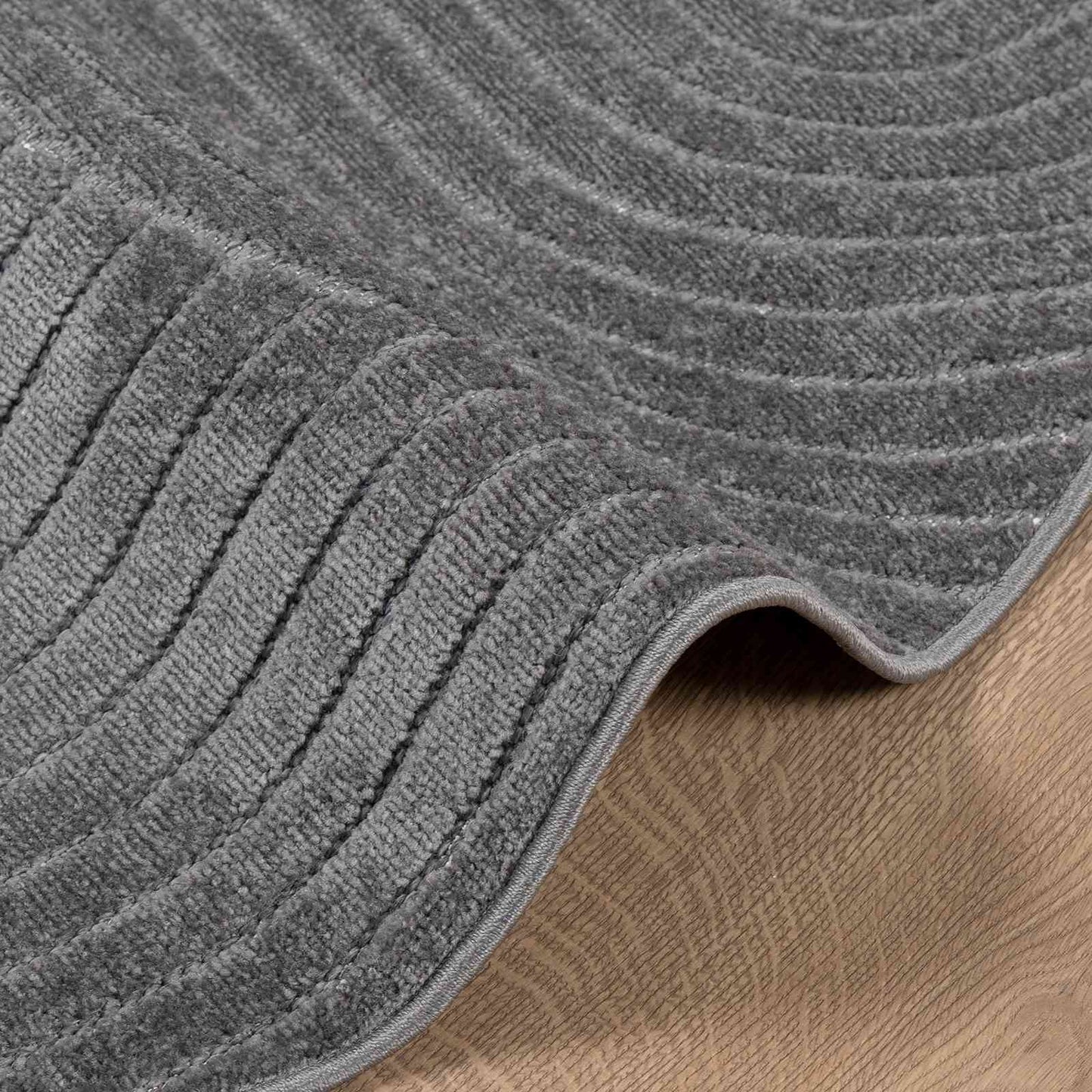 vidaXL Bereichsteppiche Rund HUARTE Anthrazit Ø 160 CM Polyester