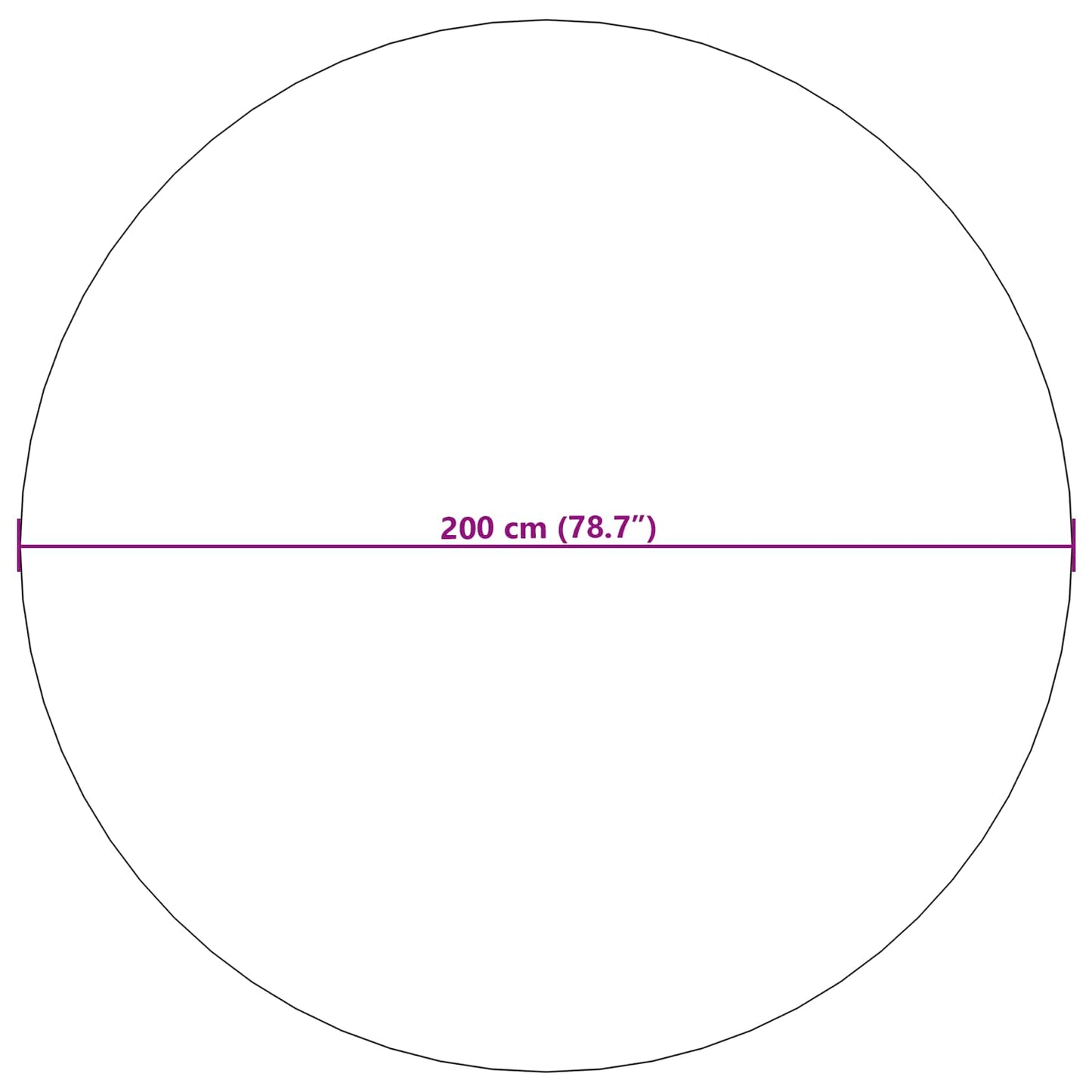 Bereichsteppiche Rund PALMERAS Anthrazit Ø 200 CM Polyester