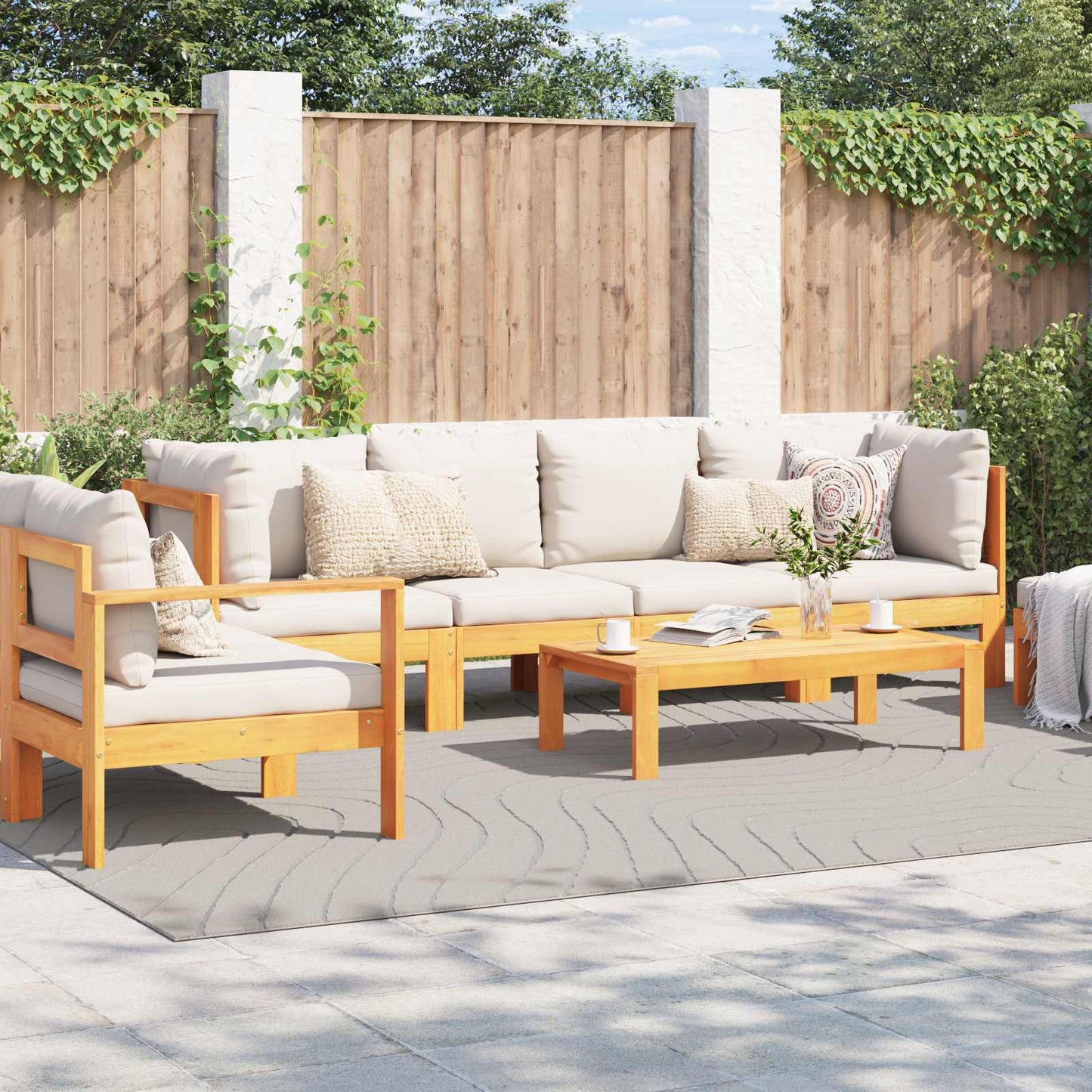 vidaXL Bereichsteppiche HUARTE Creme 340 x 240 cm Polyester