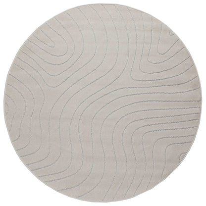 vidaXL Bereichsteppiche Rund HUARTE Creme Ø 120 CM Polyester