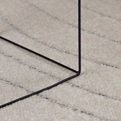 vidaXL Bereichsteppiche Rund HUARTE Creme Ø 160 CM Polyester