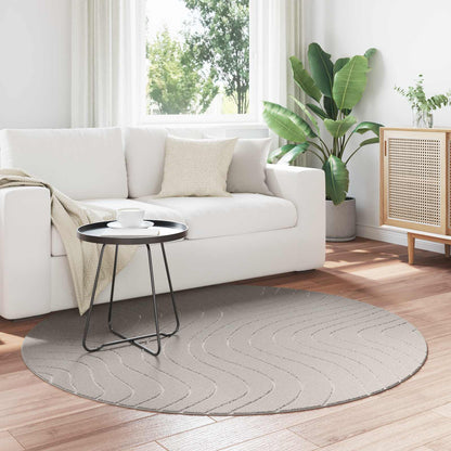 vidaXL Bereichsteppiche Rund HUARTE Creme Ø 200 CM Polyester