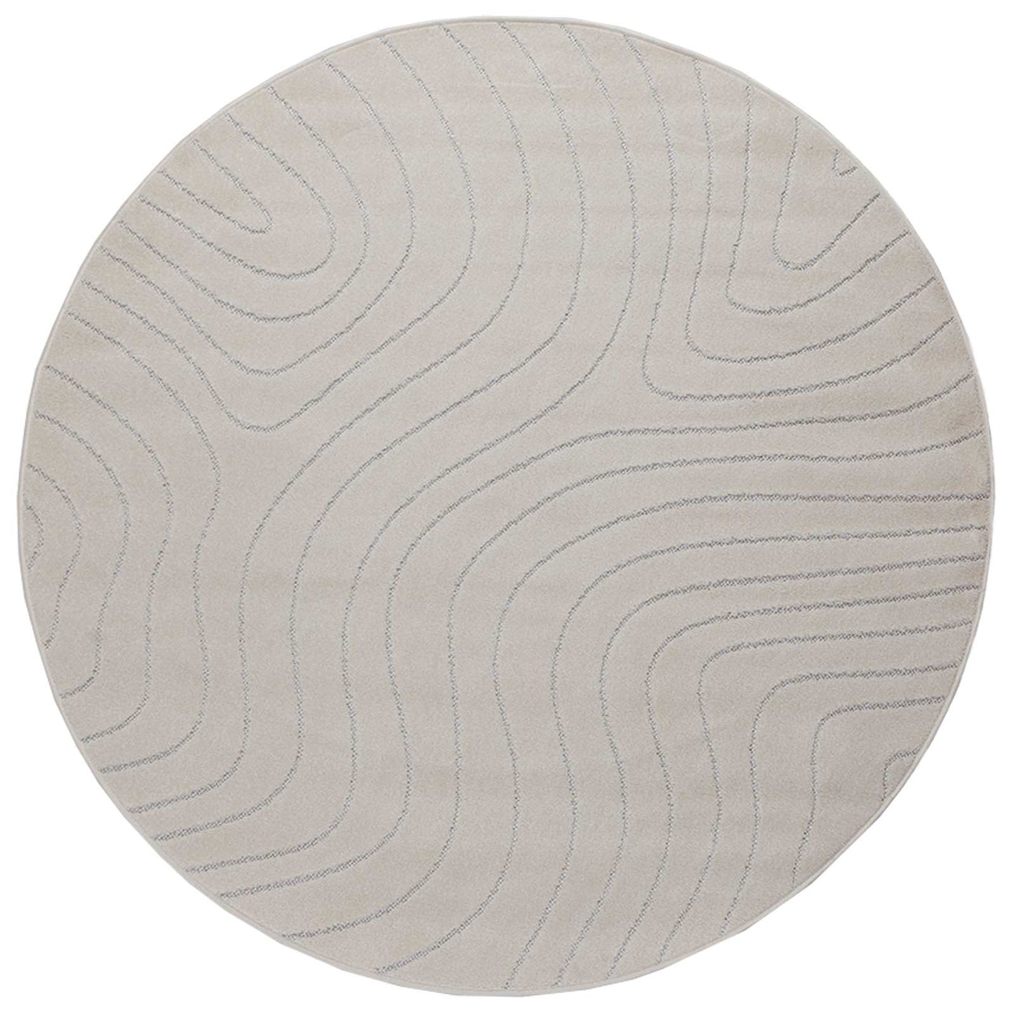 vidaXL Bereichsteppiche Rund HUARTE Creme Ø 200 CM Polyester