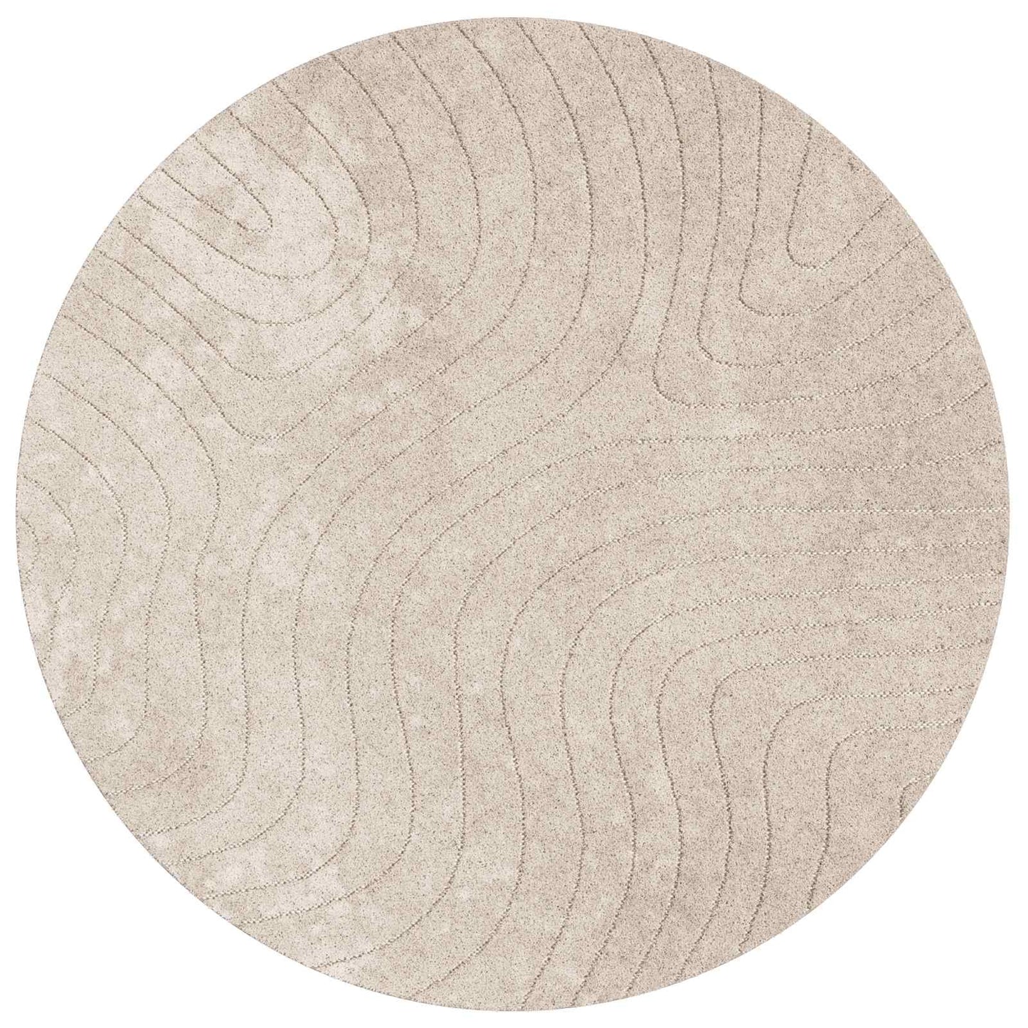 Bereichsteppiche Rund PALMERAS Beige Ø 160 CM Polyester