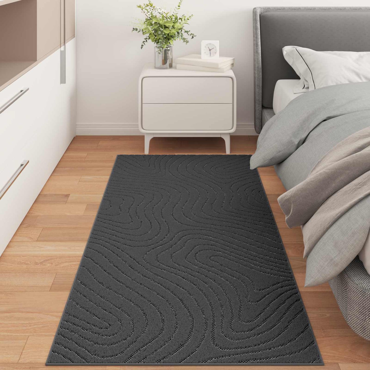vidaXL Bereichsteppiche HUARTE Anthrazit 200 x 80 cm Polyester