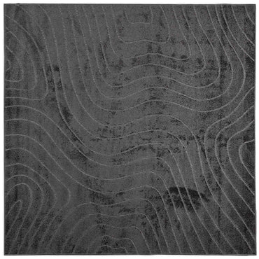 vidaXL Tapis de zone HUARTE anthracite 120 x 120 cm polyester