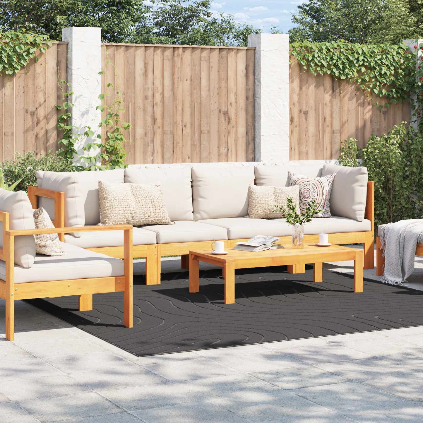 vidaXL Tapis HUARTE Gris anthracite 240 x 240 cm Polyester