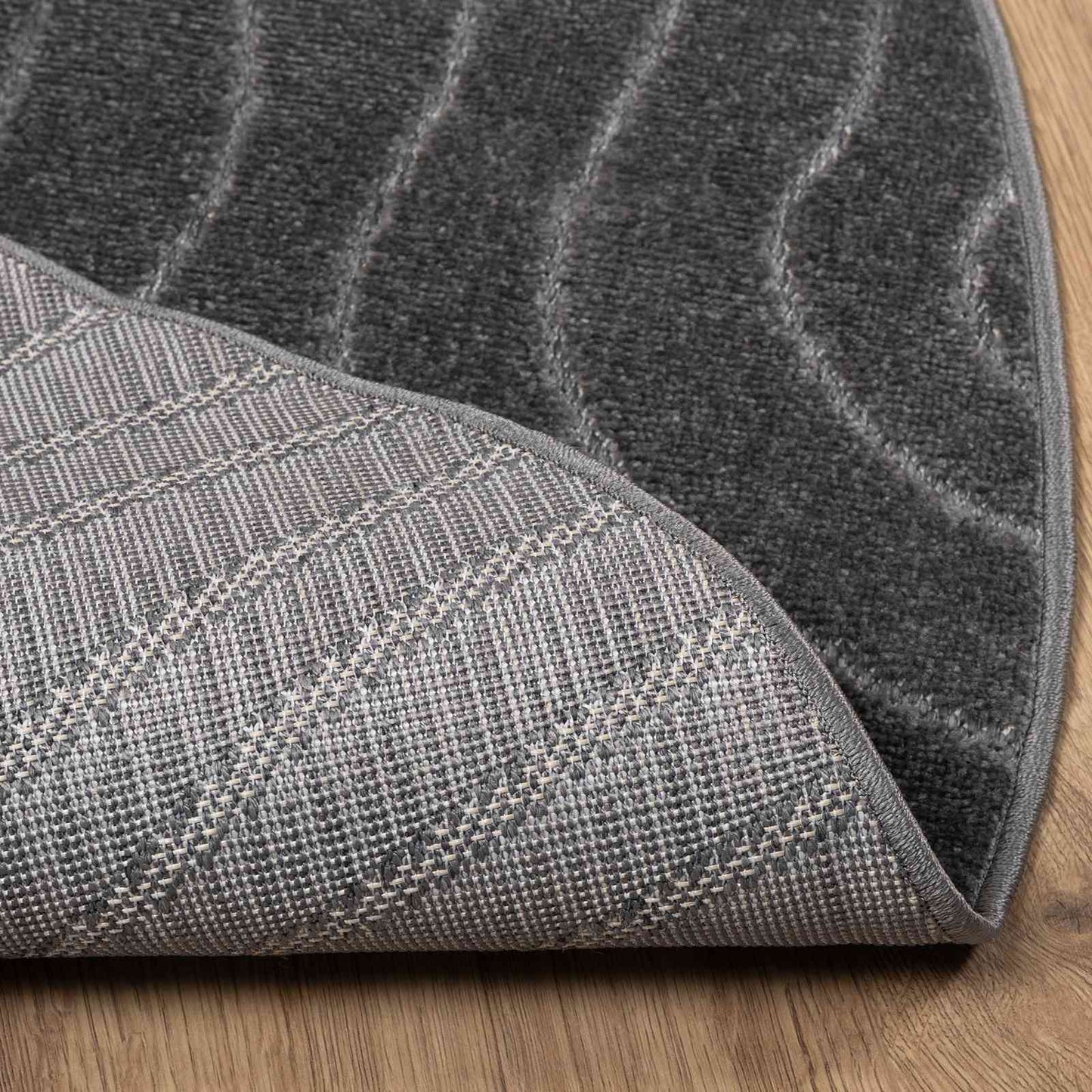 vidaXL Tapis ronds HUARTE Anthracite Ø 120 CM Polyester