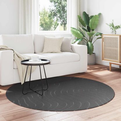 vidaXL Tapis ronds HUARTE Anthracite Ø 120 CM Polyester