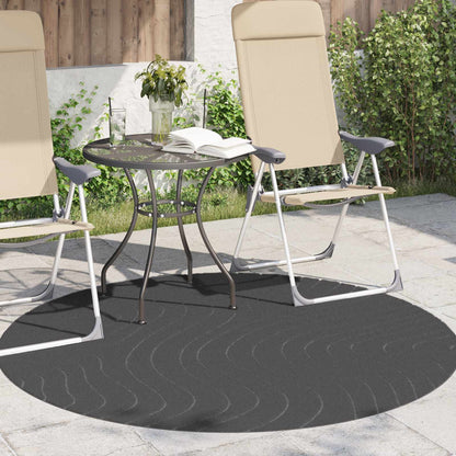 vidaXL Tapis ronds HUARTE Anthracite Ø 120 CM Polyester