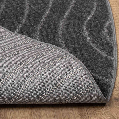 vidaXL Tapis ronds HUARTE anthracite Ø 160 cm Polyester