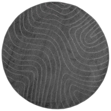 vidaXL Tapis ronds HUARTE anthracite Ø 160 cm Polyester