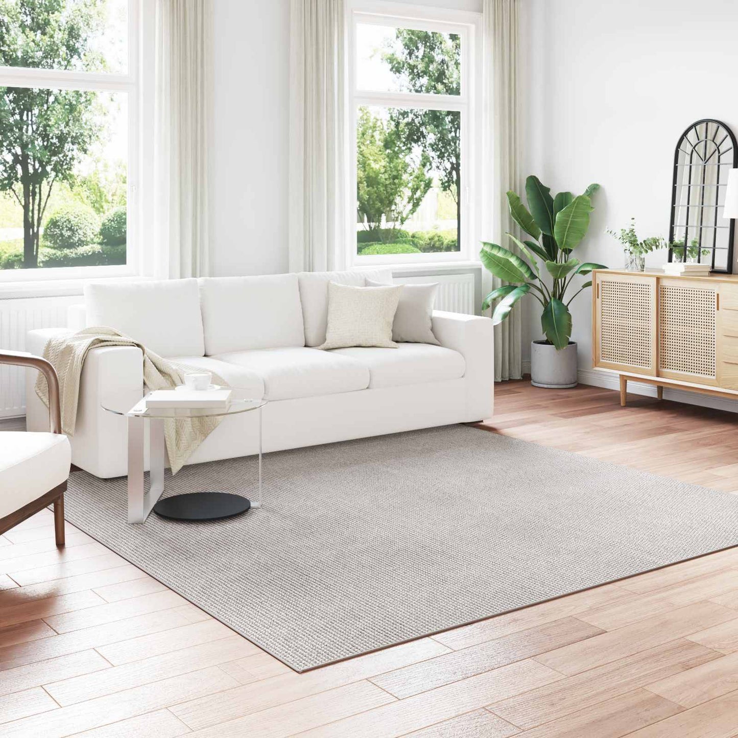 vidaXL Bereichsteppiche Quadratisch HUARTE Creme 240 x 240 cm