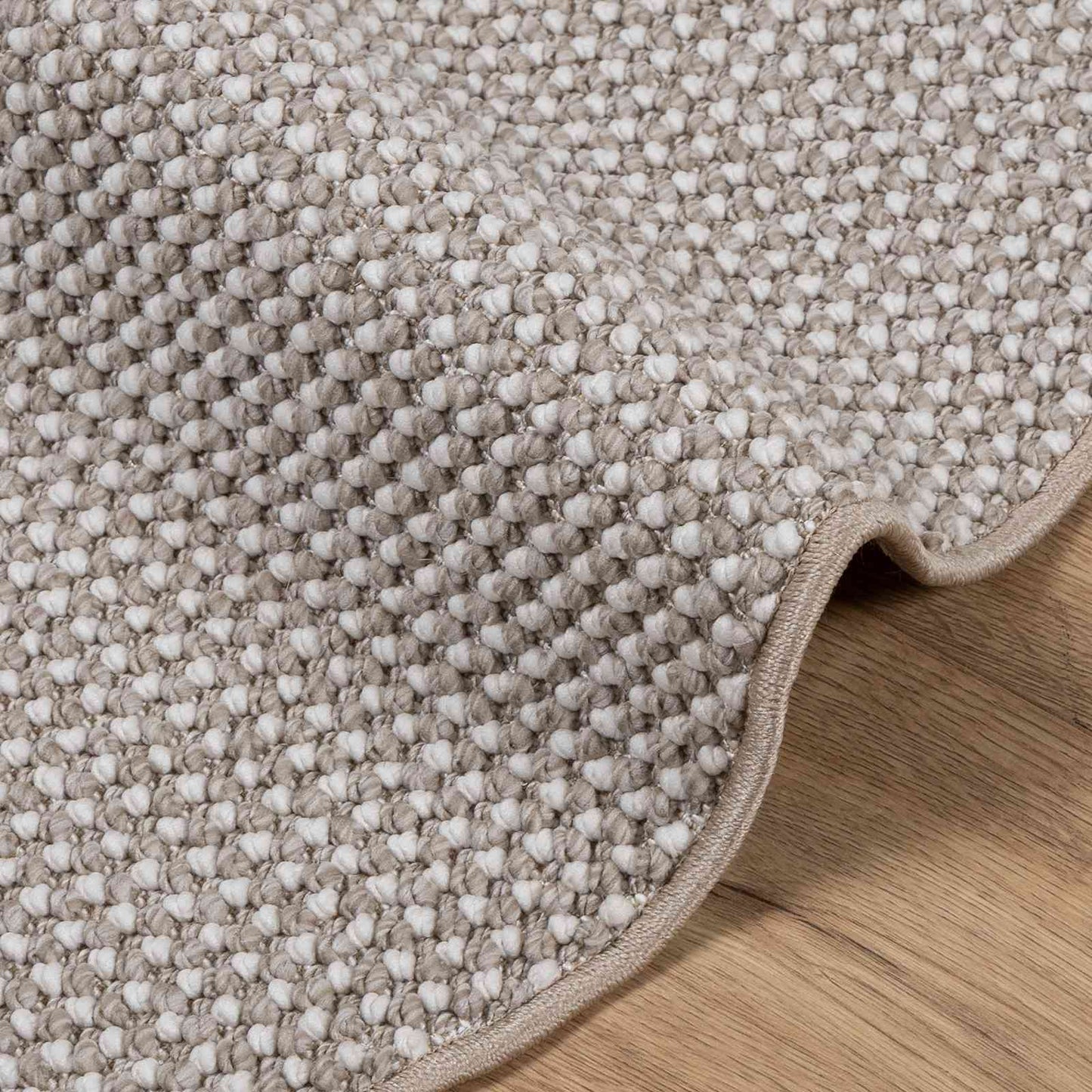 Bereichsteppiche Rund LUGO Creme und Taupe Ø 200 CM Polyester