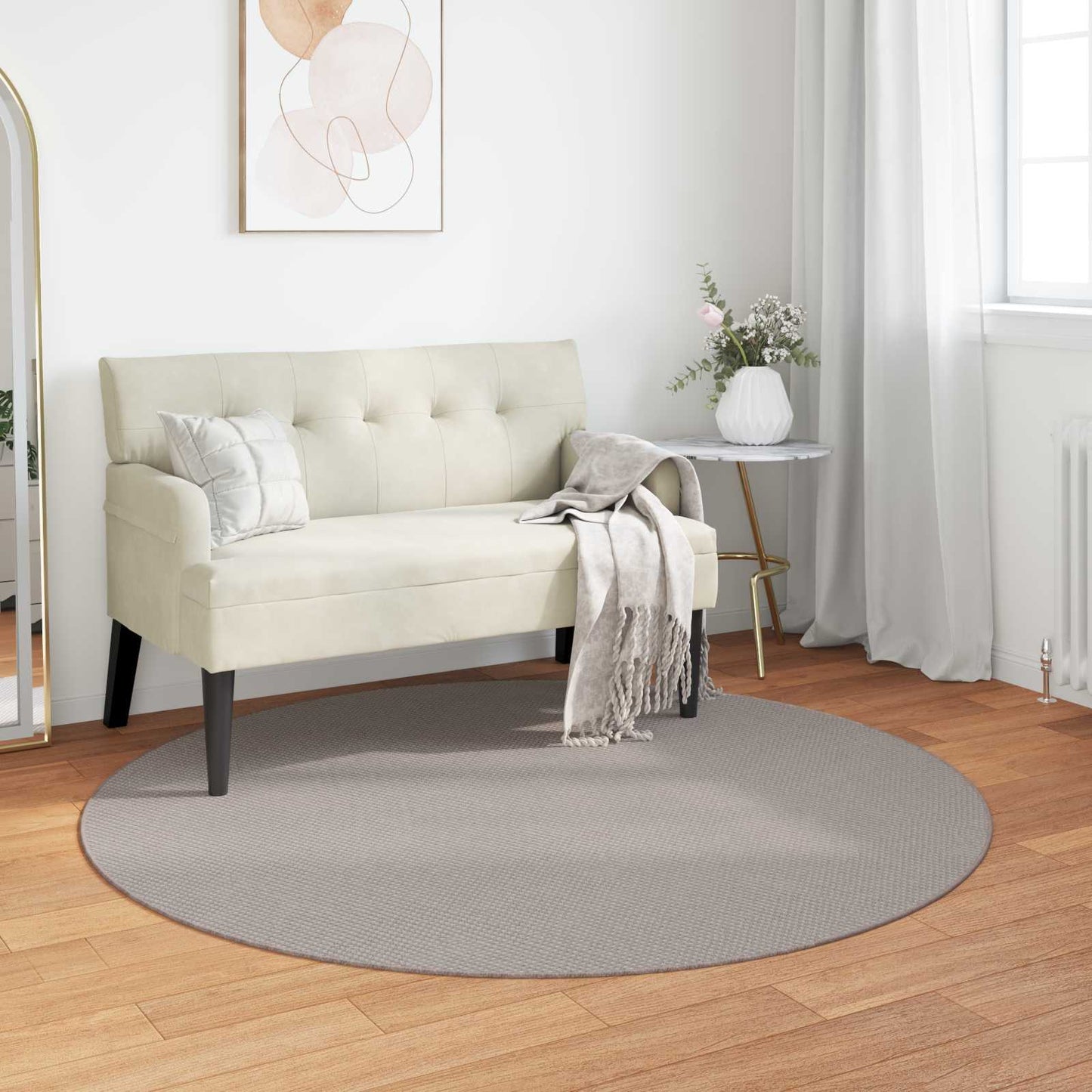 Bereichsteppiche Rund LUGO Creme und Taupe Ø 200 CM Polyester
