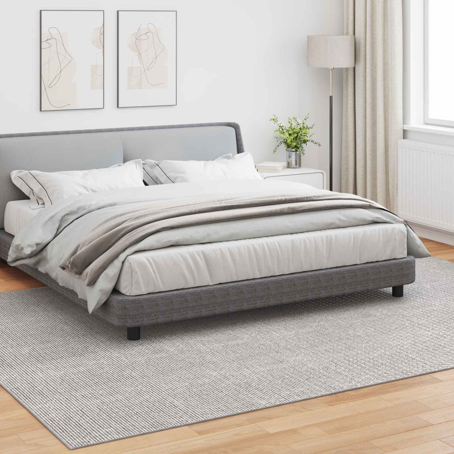 vidaXL Bereichsteppiche HUARTE Creme und Grau 280 x 200 cm Polyester