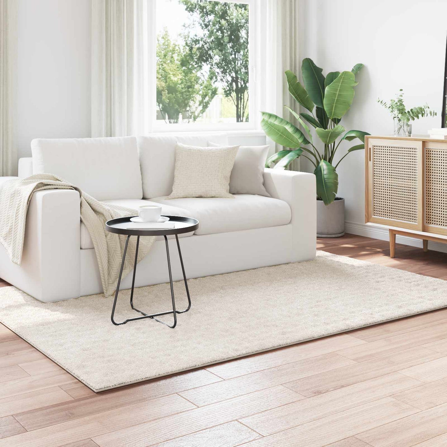 vidaXL Bereichsteppiche HUARTE Creme 230 x 160 cm Polyester