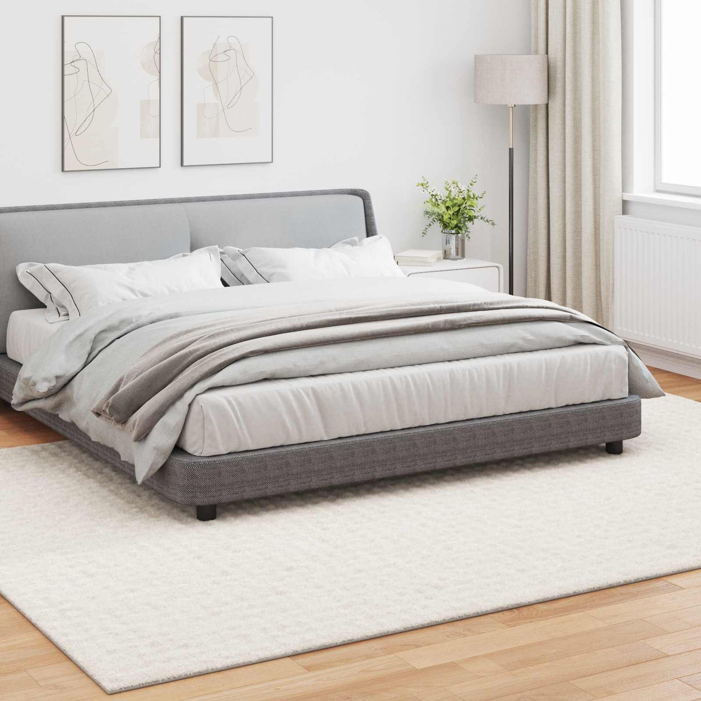 vidaXL Bereichsteppiche HUARTE Creme 340 x 240 cm Polyester