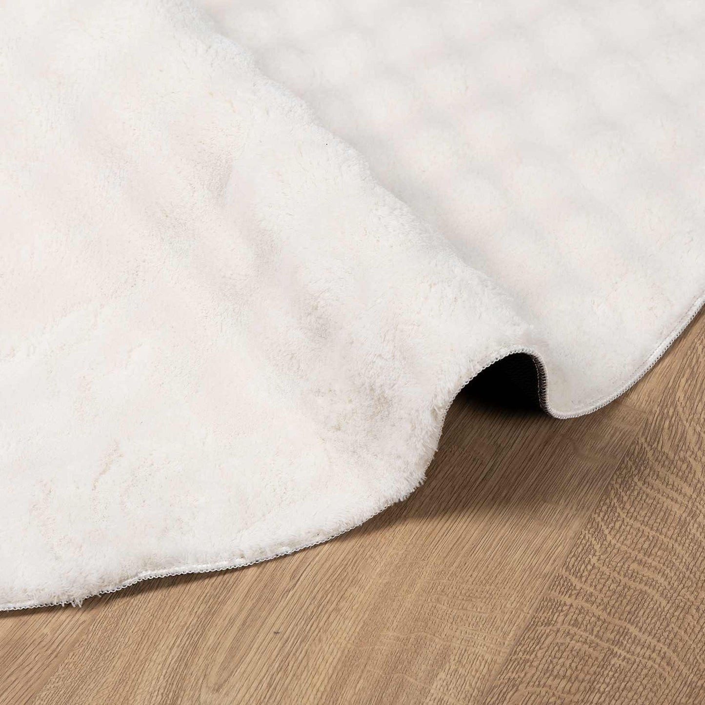 vidaXL Bereichsteppiche Rund HUARTE Creme Ø 200 CM Polyester
