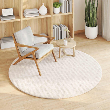 vidaXL Bereichsteppiche Rund HUARTE Creme Ø 200 CM Polyester