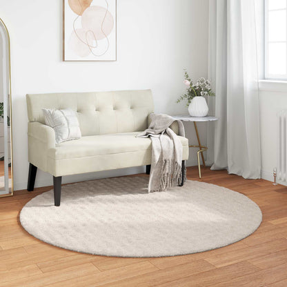 vidaXL Bereichsteppiche Rund HUARTE Beige Ø 120 CM Polyester