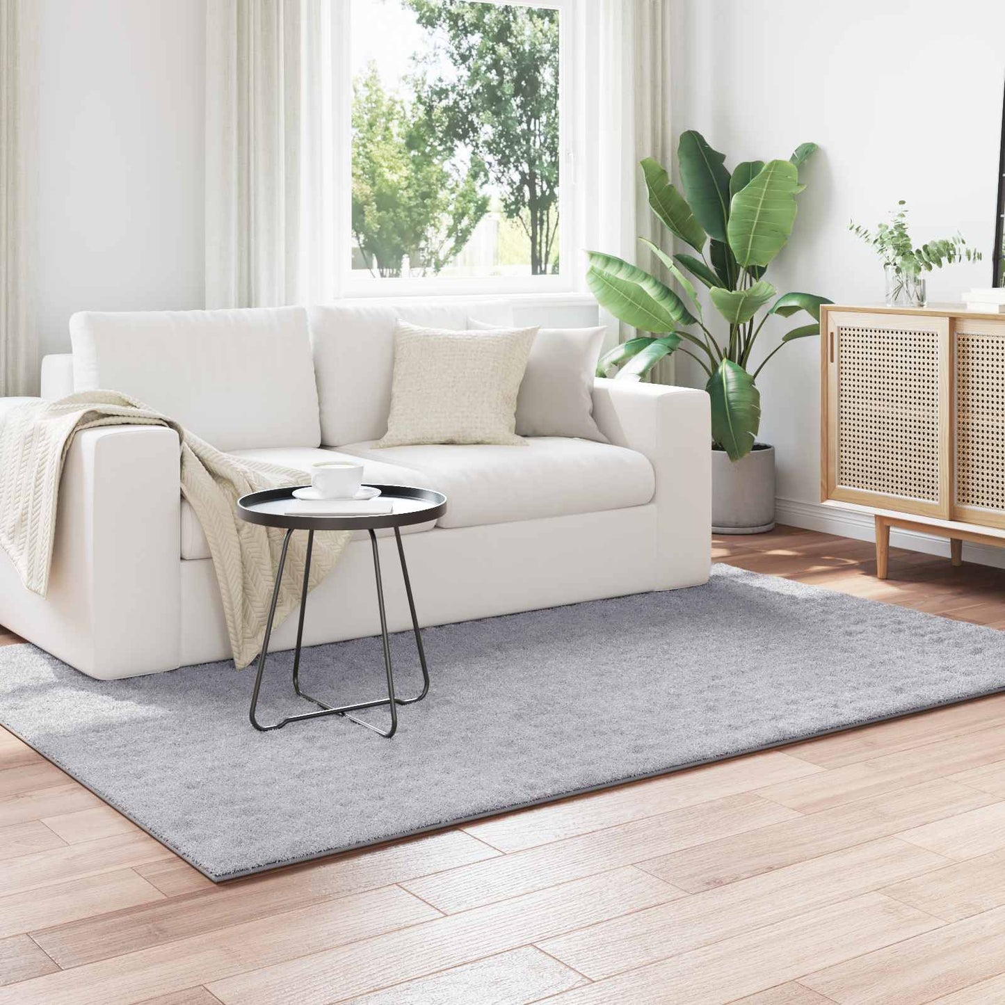 vidaXL Bereichsteppiche Rechtwinklig HUARTE Grau 170 x 120 cm