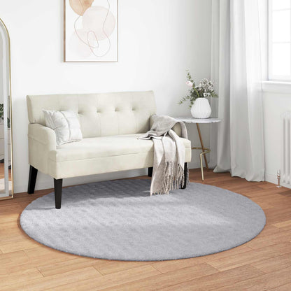 vidaXL Bereichsteppiche Rund HUARTE Grau Ø 120 CM Polyester