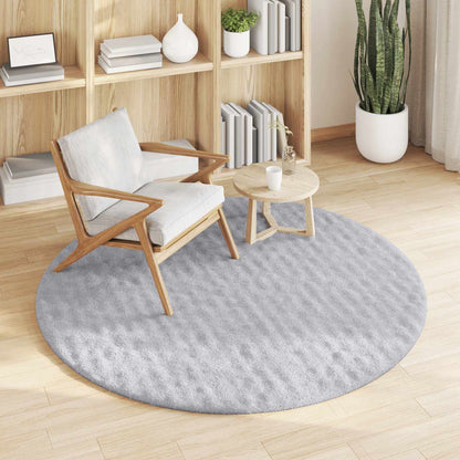 vidaXL Bereichsteppiche Rund HUARTE Grau Ø 200 CM Polyester