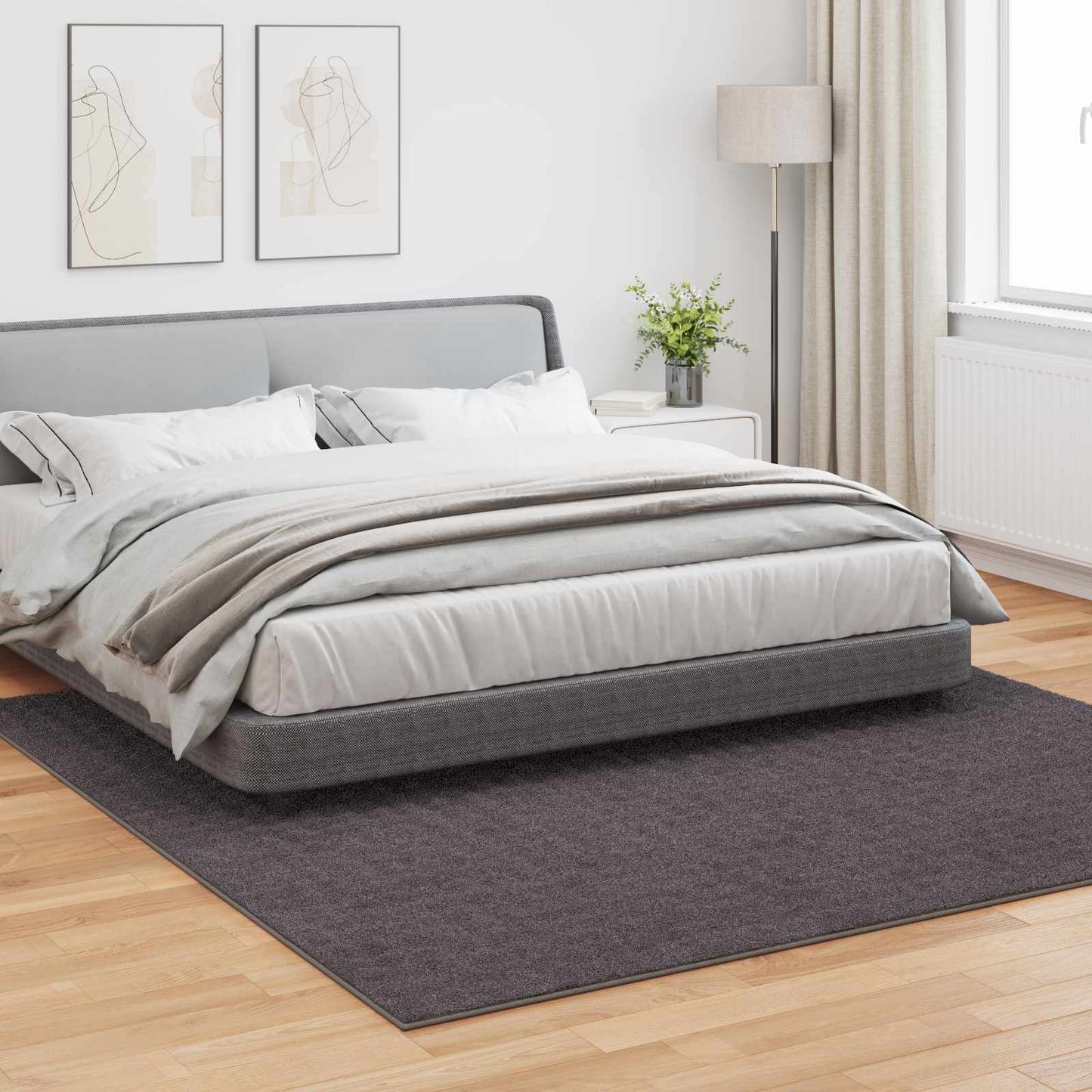vidaXL Bereichsteppiche HUARTE Anthrazit 240 x 240 cm Polyester