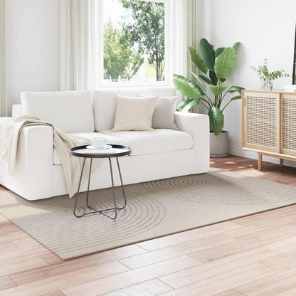 vidaXL Bereichsteppiche HUARTE Creme 170 x 120 cm Polyester
