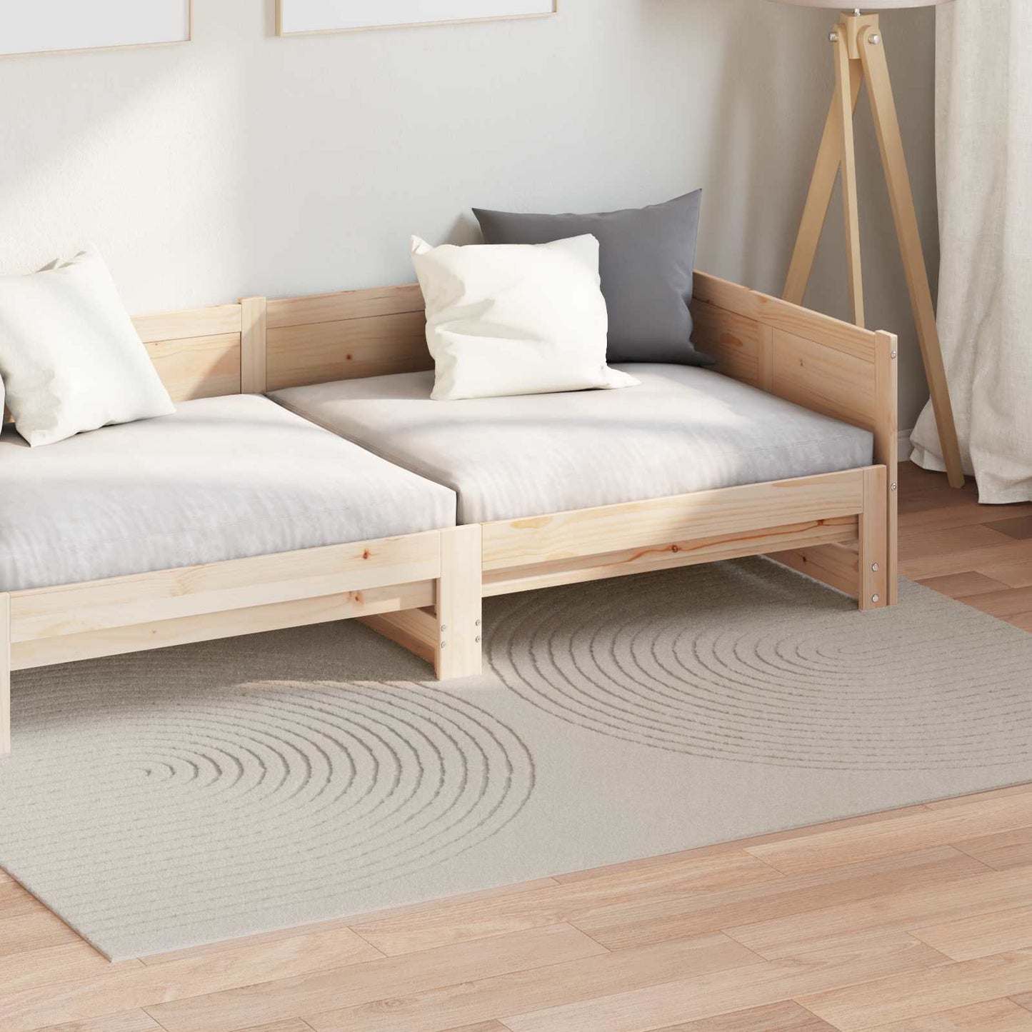 vidaXL Bereichsteppiche HUARTE Creme 200 x 140 cm Polyester