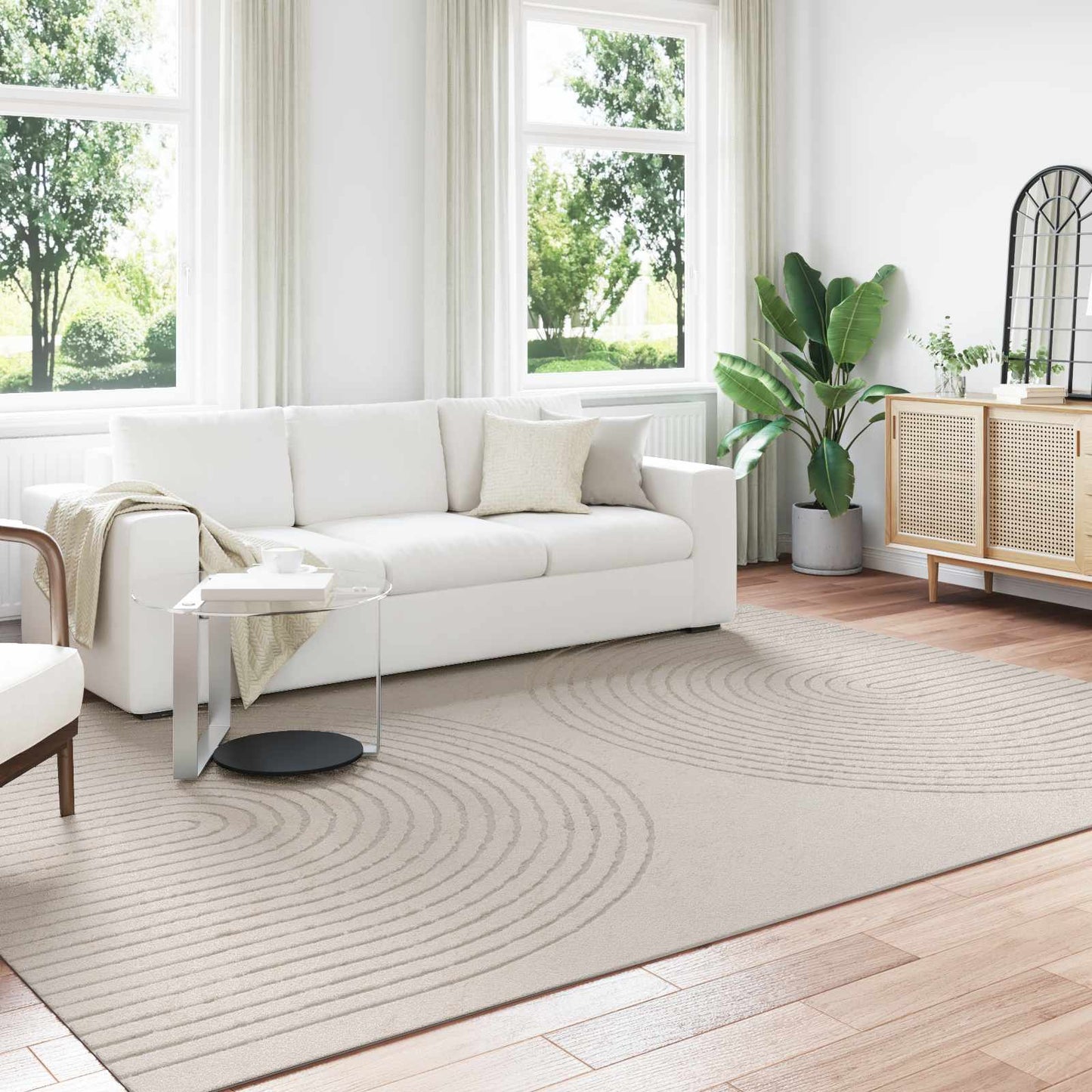vidaXL Bereichsteppiche HUARTE Creme 340 x 240 cm Polyester