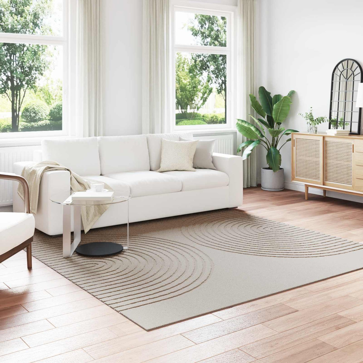 vidaXL Bereichsteppiche Quadratisch HUARTE Creme 240 x 240 cm