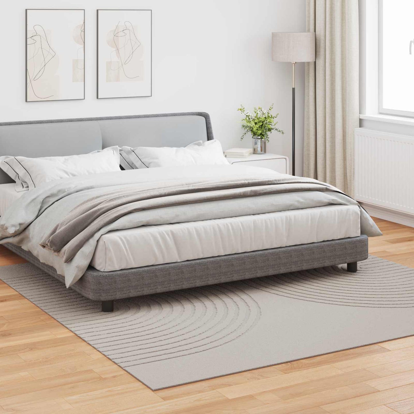 vidaXL Bereichsteppiche Quadratisch HUARTE Creme 240 x 240 cm