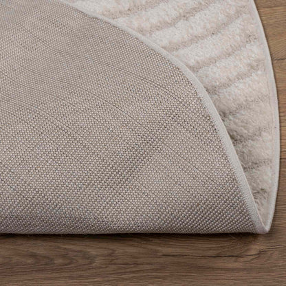 vidaXL Bereichsteppiche Rund HUARTE Creme Ø 120 CM Polyester