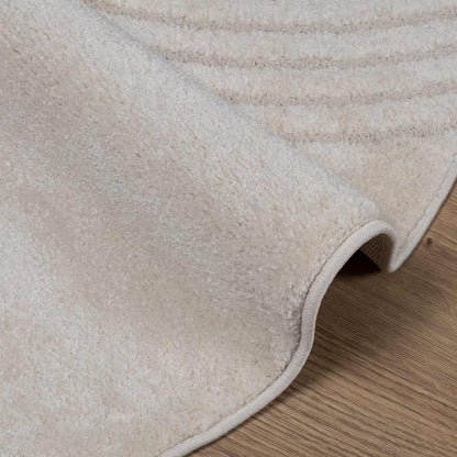 vidaXL Bereichsteppiche Rund HUARTE Creme Ø 120 CM Polyester