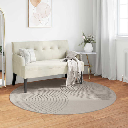 vidaXL Bereichsteppiche Rund HUARTE Creme Ø 120 CM Polyester
