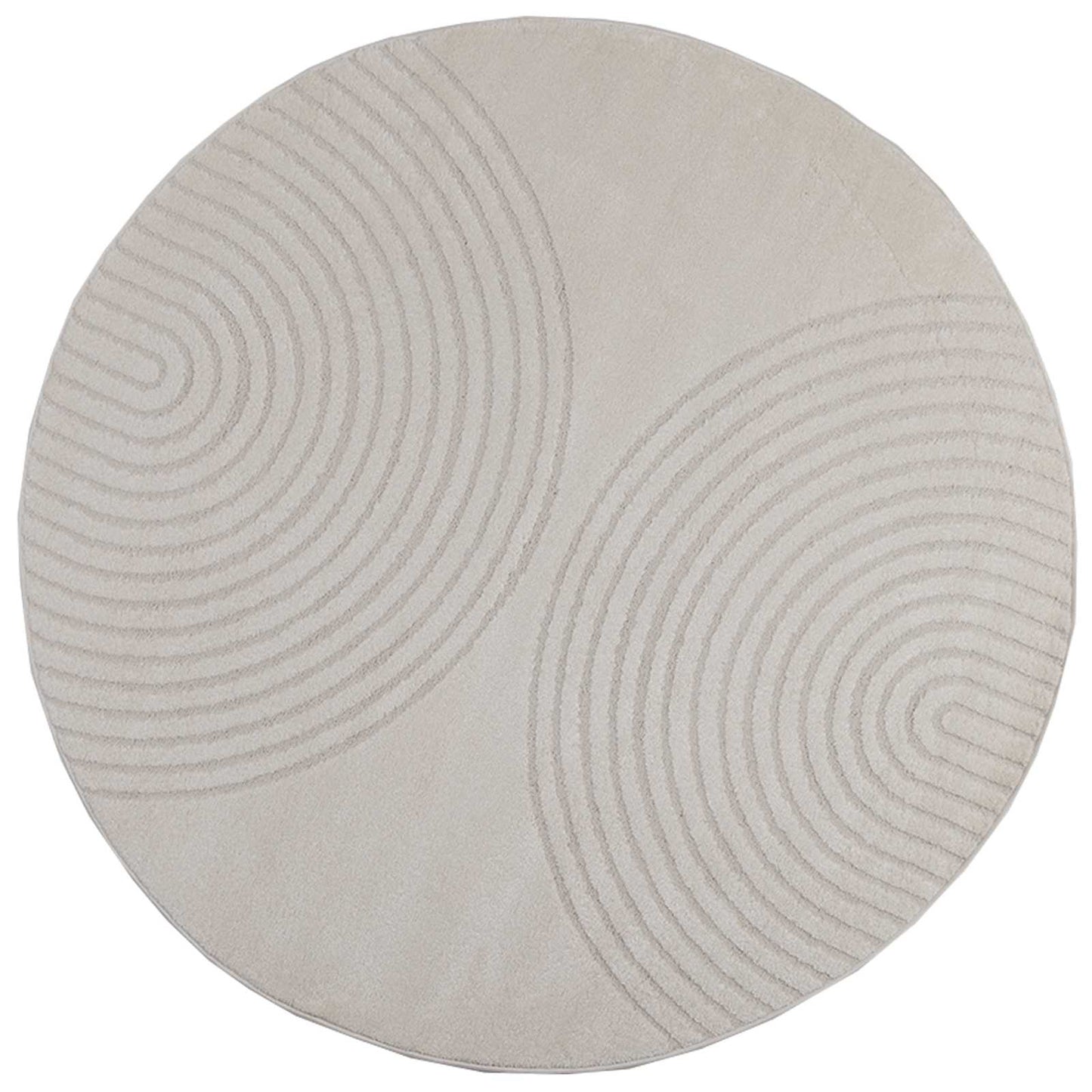 vidaXL Bereichsteppiche Rund HUARTE Creme Ø 160 CM Polyester