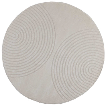 vidaXL Bereichsteppiche Rund HUARTE Creme Ø 160 CM Polyester