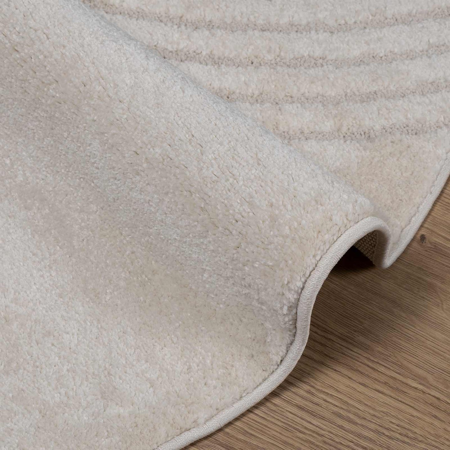 vidaXL Bereichsteppiche Rund HUARTE Creme Ø 200 CM Polyester