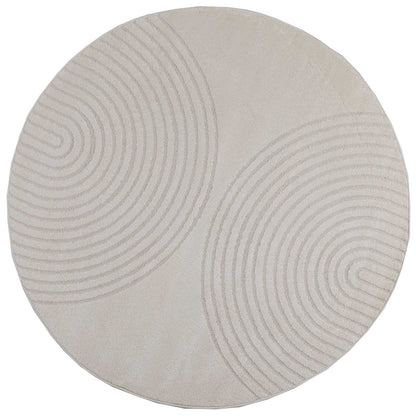 vidaXL Bereichsteppiche Rund HUARTE Creme Ø 200 CM Polyester