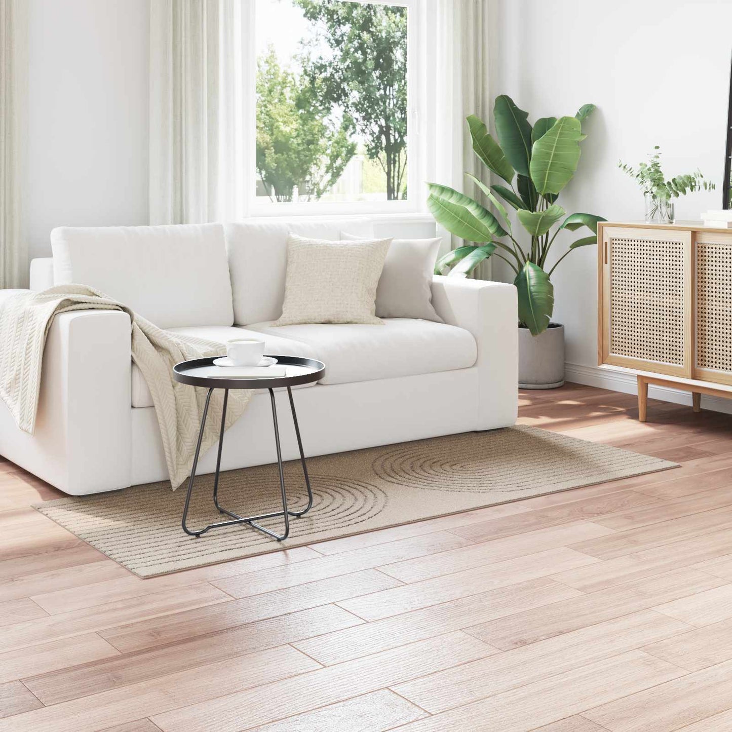 vidaXL Tapis d'appoint rectangulaires HUARTE Beige 150 x 80 cm