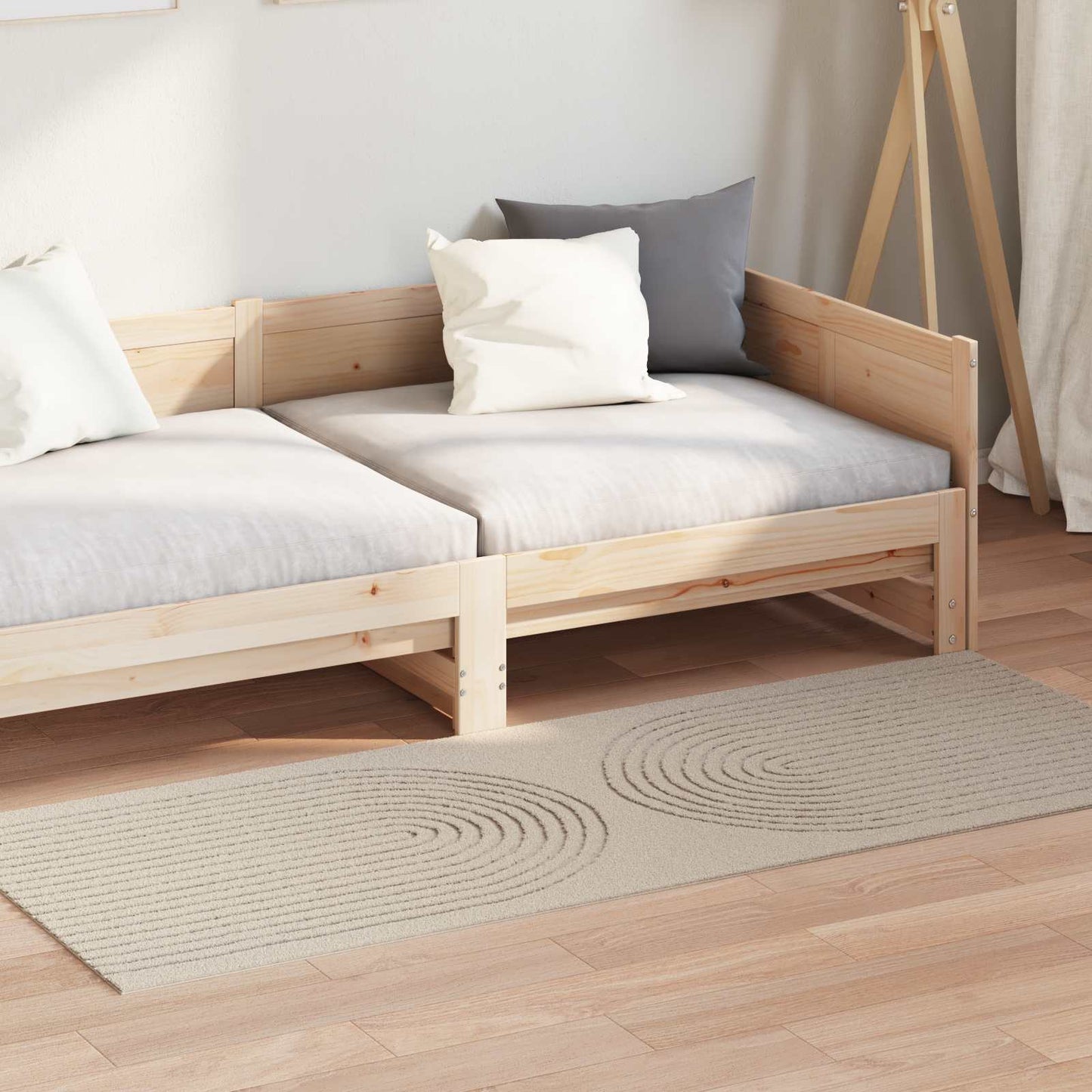 vidaXL Tapis d'appoint rectangulaires HUARTE Beige 150 x 80 cm
