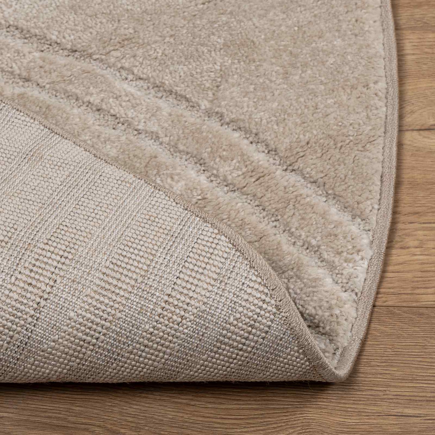 vidaXL Bereichsteppiche Rund HUARTE Beige Ø 200 CM Polyester