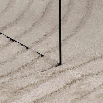 vidaXL Bereichsteppiche Rund HUARTE Beige Ø 200 CM Polyester