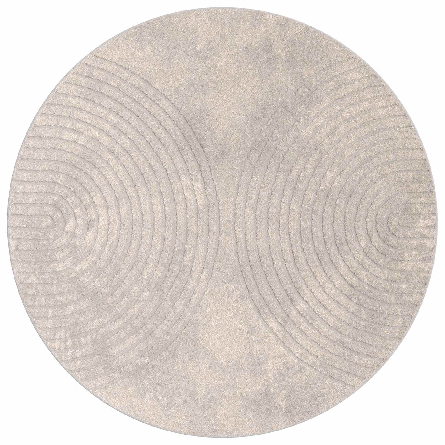 vidaXL Bereichsteppiche Rund HUARTE Beige Ø 200 CM Polyester