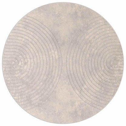 vidaXL Bereichsteppiche Rund HUARTE Beige Ø 200 CM Polyester