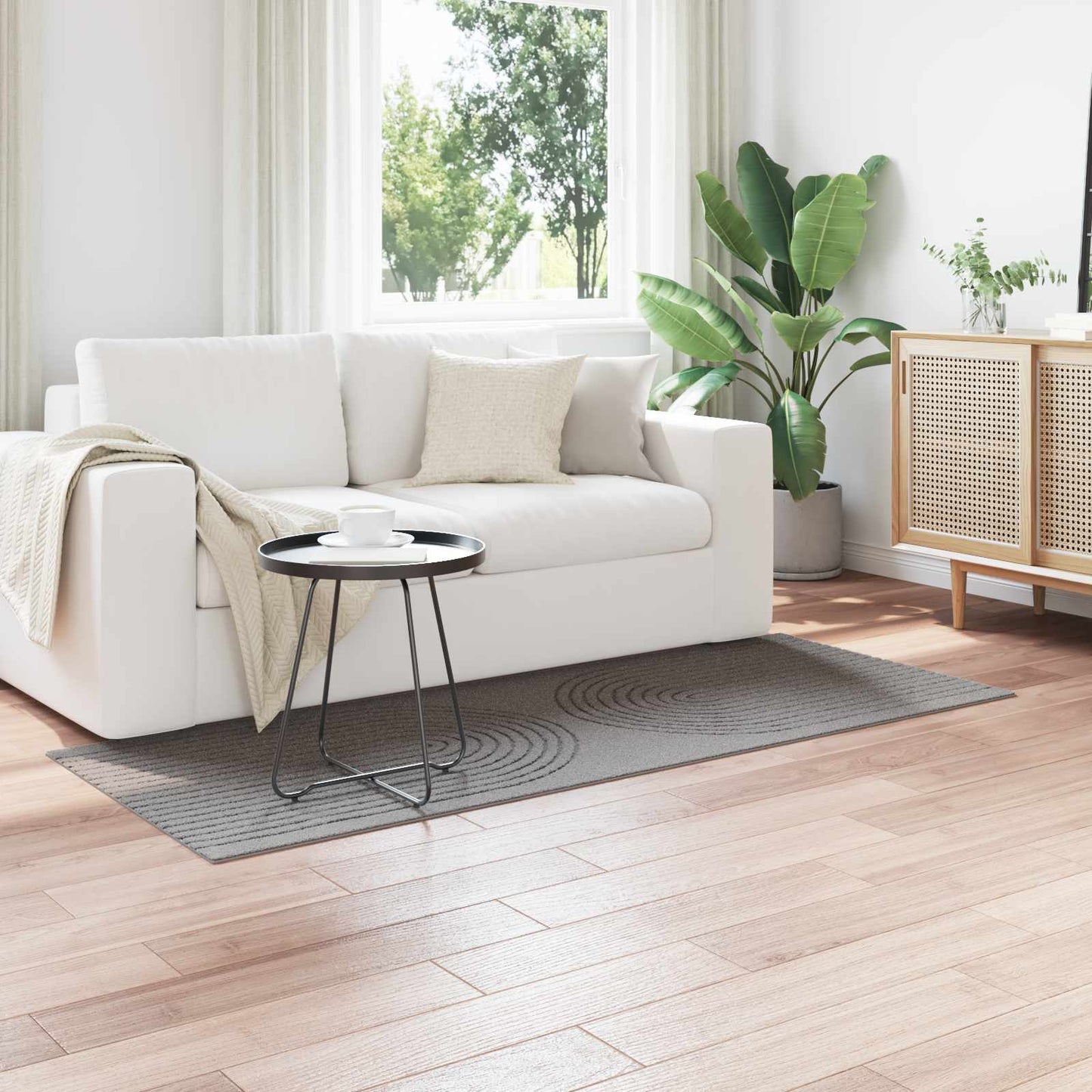 vidaXL Bereichsteppiche Rechtwinklig HUARTE Grau 200 x 80 cm Polyester