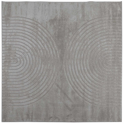 vidaXL Bereichsteppiche Quadratisch HUARTE Grau 120 x 120 cm Polyester